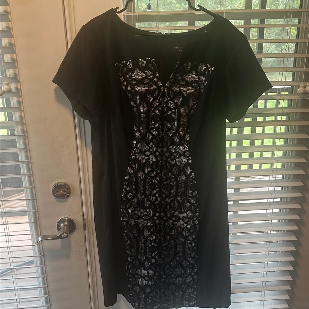 ➰ Connected Woman Apparel Sz 18W Black Lace Dress Worn Twice ➰ - Picture 3 of 7